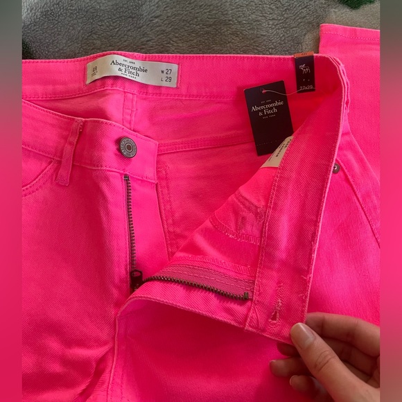 Y2K A&F Bright Neon Pink Skinny Jeans - Picture 8 of 12